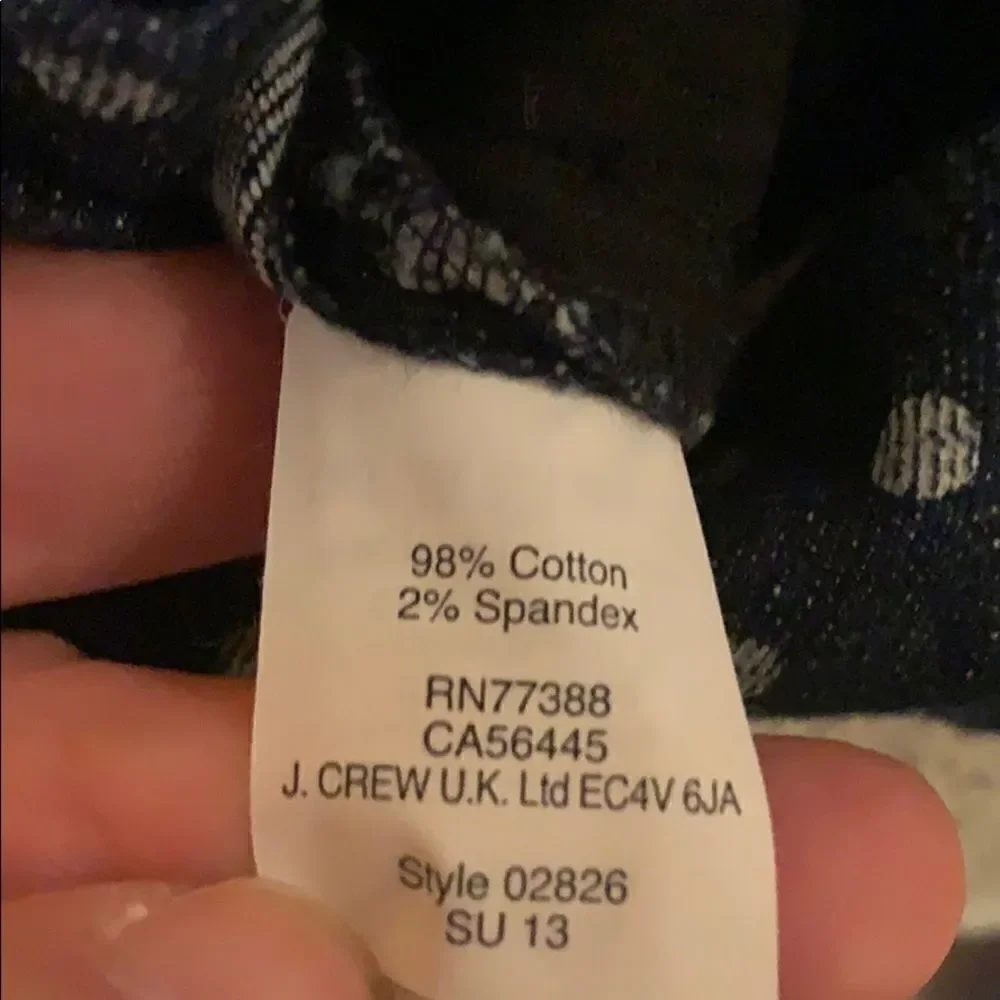 ✨J Crew Postcard Mini Skirt in Indigo Dot Denim - Picture 5 of 6